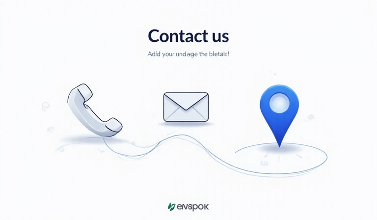 Modern contact us page with icons for phone, email, and map, symbolizing communication channels.