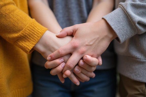 Family holding hands, symbolizing legacy