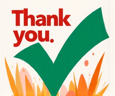Thank you confirmation with a checkmark
